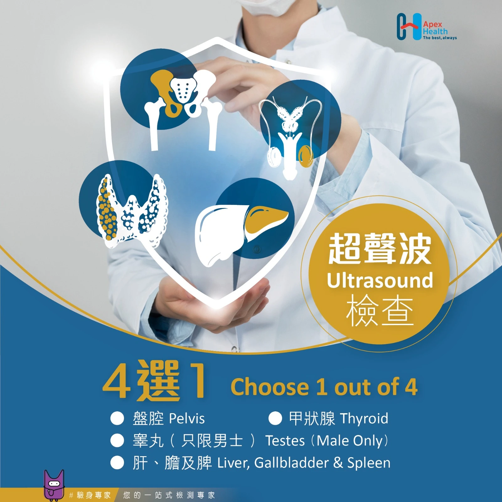 超聲波檢查4選1自選 Choose 1 out 4 option Ultrasound 超聲波檢查4選1自選 Choose 1 out 4 option Ultrasound